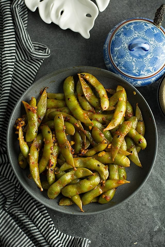 Wok GARLIC PEPPER Edamame * NEW ITEM * MUST TRY *.