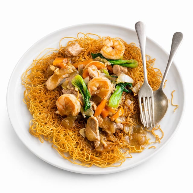 Pan Fried Crispy Noodles * NEW ITEM * MUST TRY *.